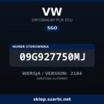 Oryginalny plik SGO VW 09G927750MJ wersja 2184 - sklep szarbi.net