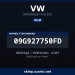 Oryginalny plik SGO VW 09G927750FD wersja 2187 - sklep szarbi.net