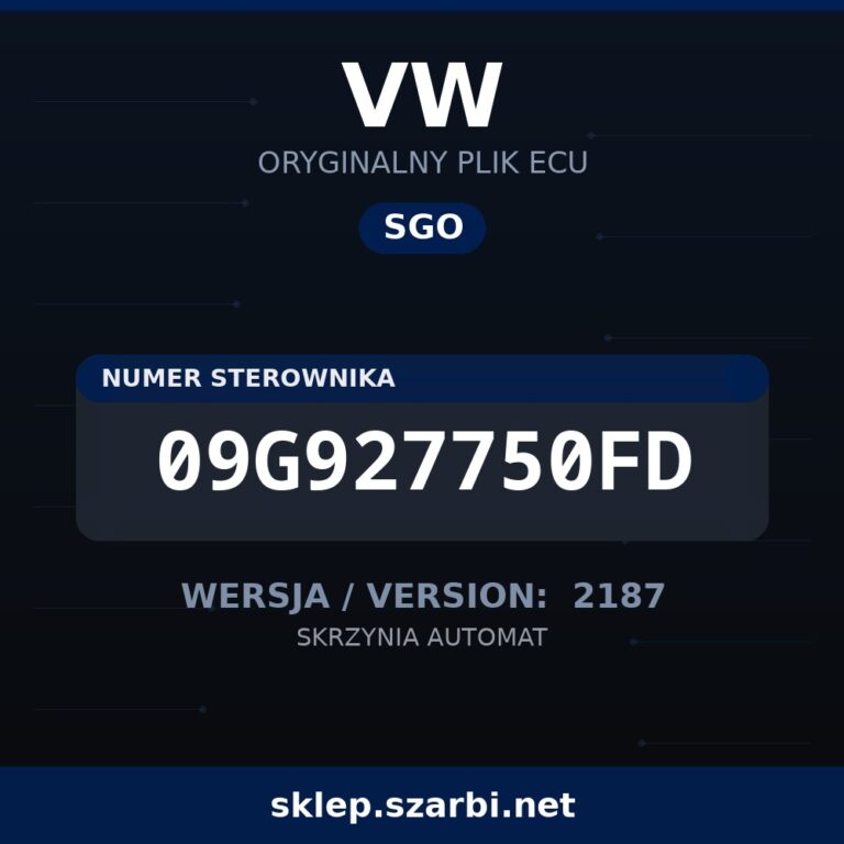 Oryginalny plik SGO VW 09G927750FD wersja 2187 - sklep szarbi.net