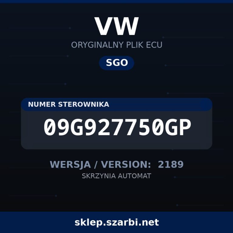 Oryginalny plik SGO VW 09G927750GP wersja 2189 - sklep szarbi.net