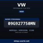 Oryginalny plik SGO VW 09G927750MN wersja 2198 - sklep szarbi.net