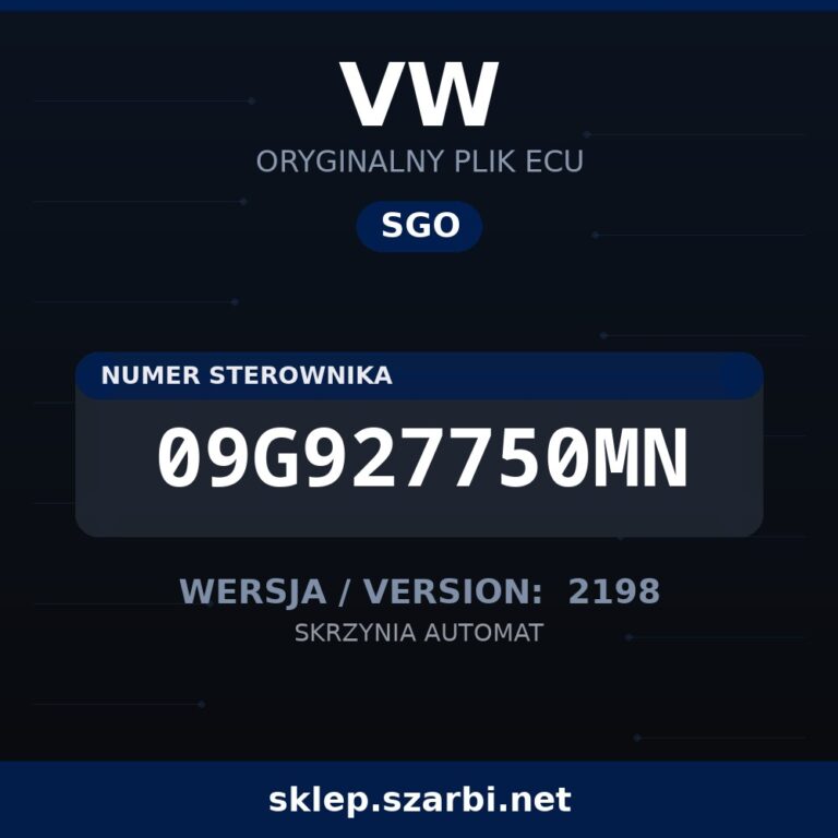 Oryginalny plik SGO VW 09G927750MN wersja 2198 - sklep szarbi.net