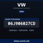 Oryginalny plik SGO VW 06J906027CD wersja 2905 - sklep szarbi.net