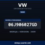Oryginalny plik SGO VW 06J906027GD wersja 3409 - sklep szarbi.net