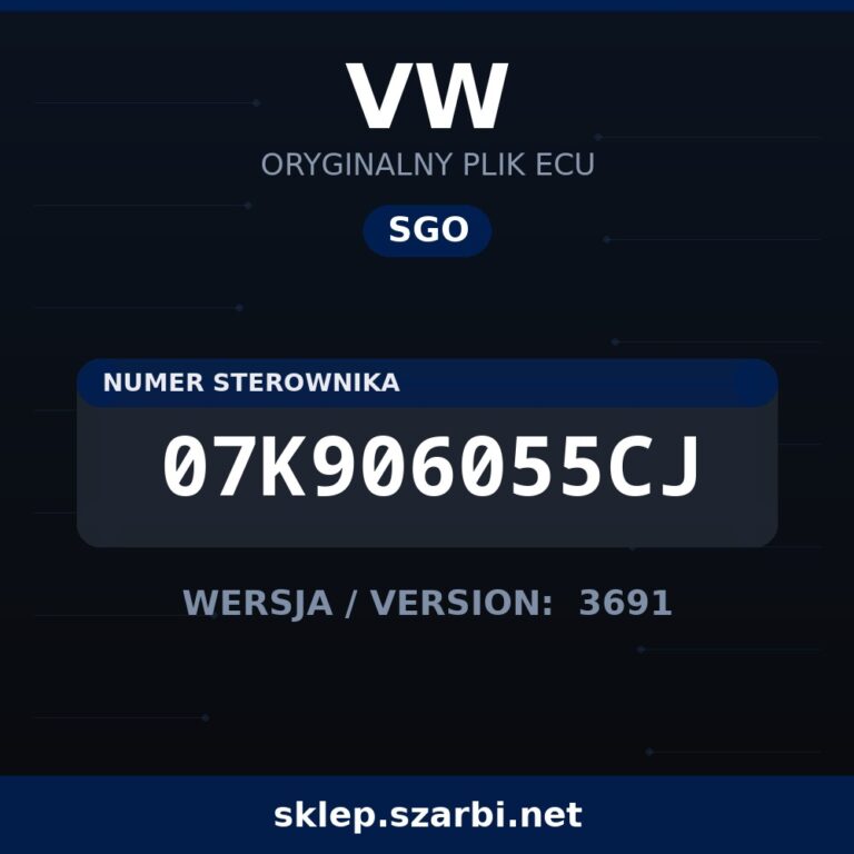 Oryginalny plik SGO VW 07K906055CJ wersja 3691 - sklep szarbi.net
