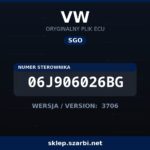 Oryginalny plik SGO VW 06J906026BG wersja 3706 - sklep szarbi.net