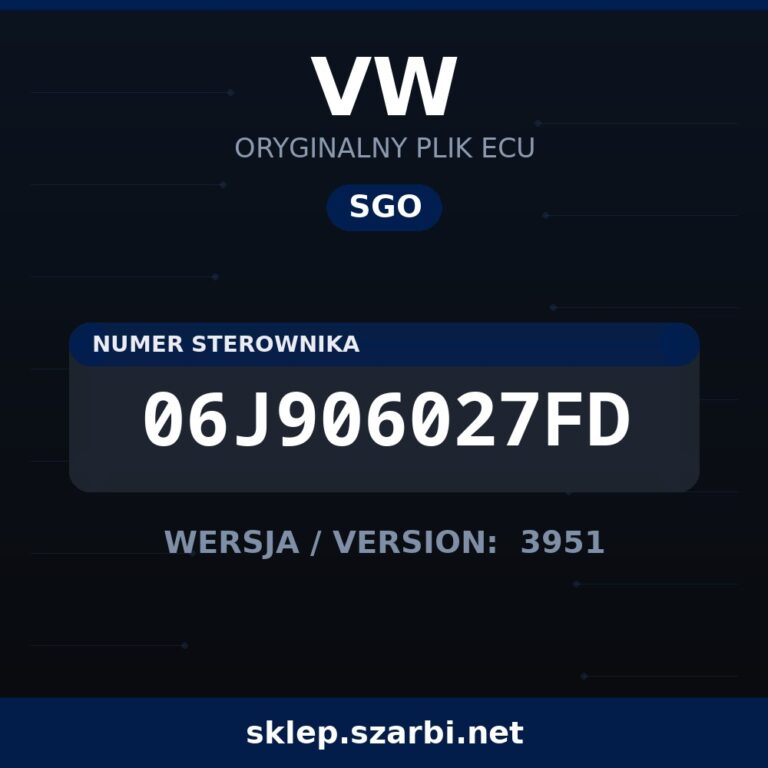 Oryginalny plik SGO VW 06J906027FD wersja 3951 - sklep szarbi.net