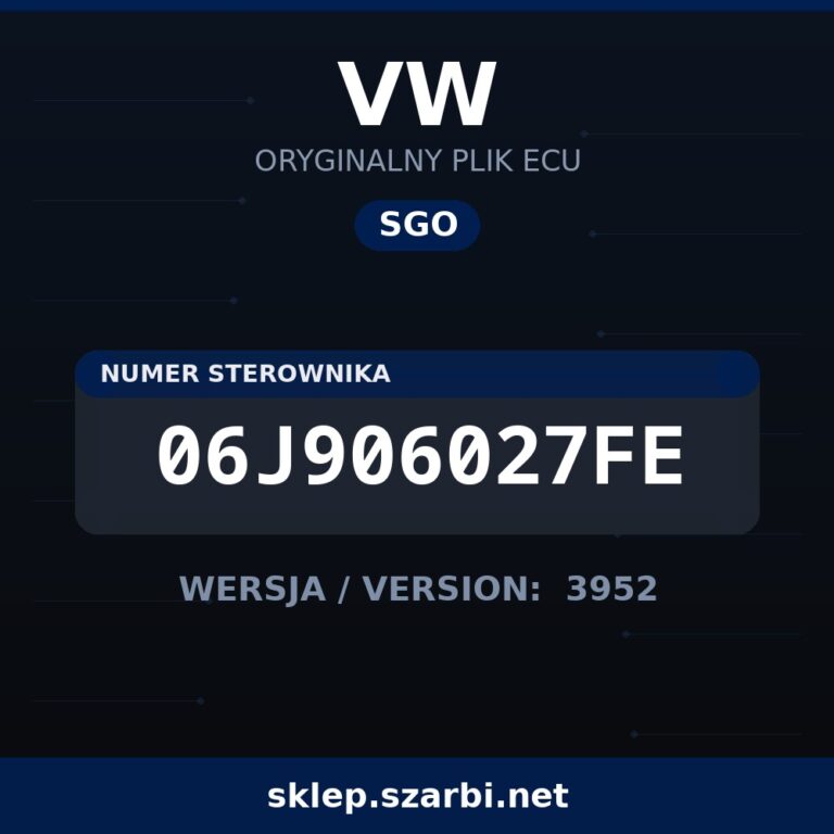 Oryginalny plik SGO VW 06J906027FE wersja 3952 - sklep szarbi.net