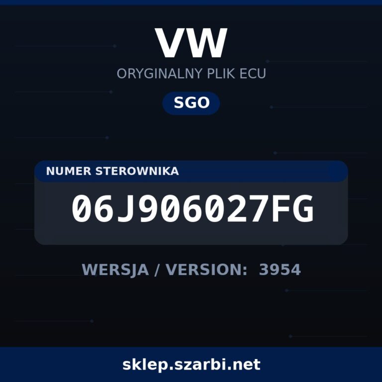 Oryginalny plik SGO VW 06J906027FG wersja 3954 - sklep szarbi.net