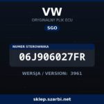 Oryginalny plik SGO VW 06J906027FR wersja 3961 - sklep szarbi.net