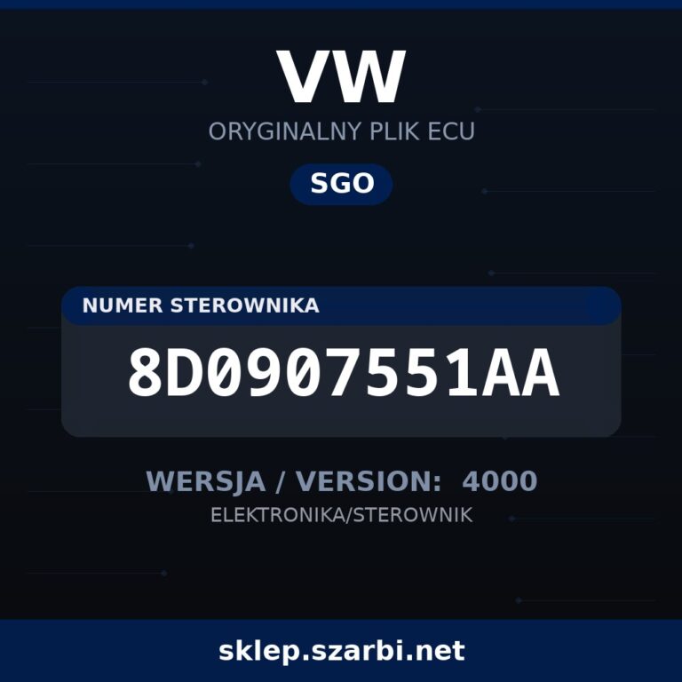 Oryginalny plik SGO VW 8D0907551AA wersja 4000 - sklep szarbi.net
