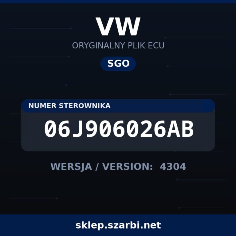 Oryginalny plik SGO VW 06J906026AB wersja 4304 - sklep szarbi.net