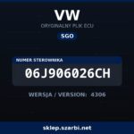 Oryginalny plik SGO VW 06J906026CH wersja 4306 - sklep szarbi.net