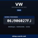 Oryginalny plik SGO VW 06J906027FJ wersja 4352 - sklep szarbi.net