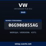 Oryginalny plik SGO VW 06G906055AG wersja 4371 - sklep szarbi.net