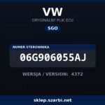 Oryginalny plik SGO VW 06G906055AJ wersja 4372 - sklep szarbi.net