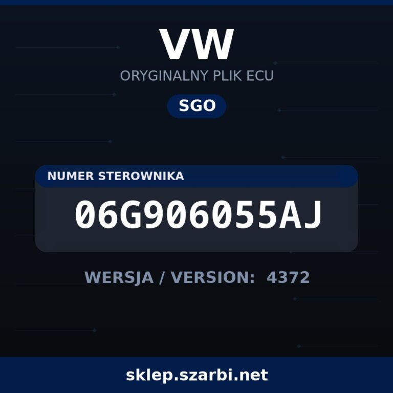 Oryginalny plik SGO VW 06G906055AJ wersja 4372 - sklep szarbi.net