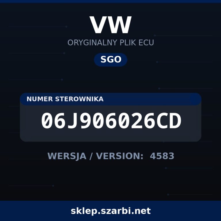 Oryginalny plik SGO VW 06J906026CD wersja 4583 - sklep szarbi.net