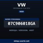 Oryginalny plik SGO VW 07C906018GA wersja 4687 - sklep szarbi.net