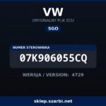 Oryginalny plik SGO VW 07K906055CQ wersja 4729 - sklep szarbi.net