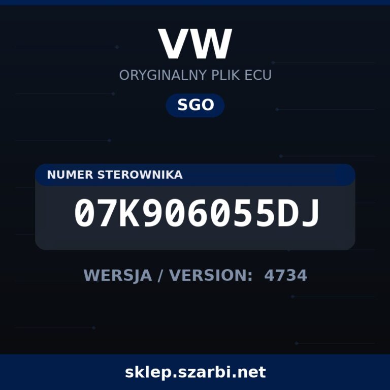 Oryginalny plik SGO VW 07K906055DJ wersja 4734 - sklep szarbi.net