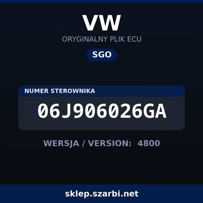 Oryginalny plik SGO VW 06J906026GA wersja 4800 - sklep szarbi.net