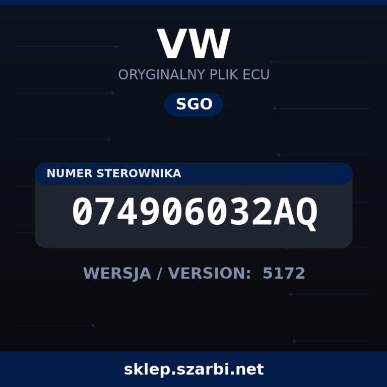Oryginalny plik SGO VW 074906032AQ wersja 5172 - sklep szarbi.net