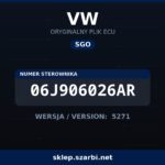 Oryginalny plik SGO VW 06J906026AR wersja 5271 - sklep szarbi.net