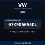Oryginalny plik SGO VW 07K906055DL wersja 5317 - sklep szarbi.net
