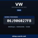 Oryginalny plik SGO VW 06J906027FB wersja 5366 - sklep szarbi.net