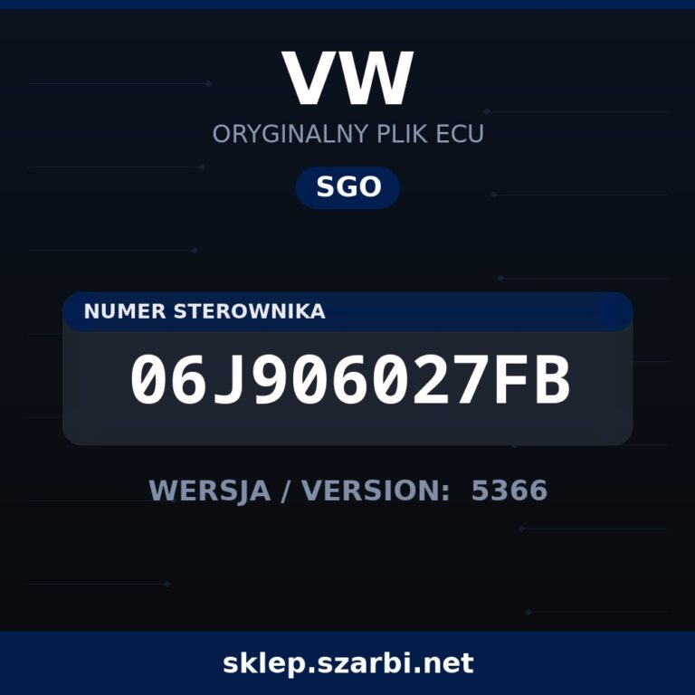 Oryginalny plik SGO VW 06J906027FB wersja 5366 - sklep szarbi.net