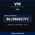 Oryginalny plik SGO VW 06J906027FC wersja 5367 - sklep szarbi.net