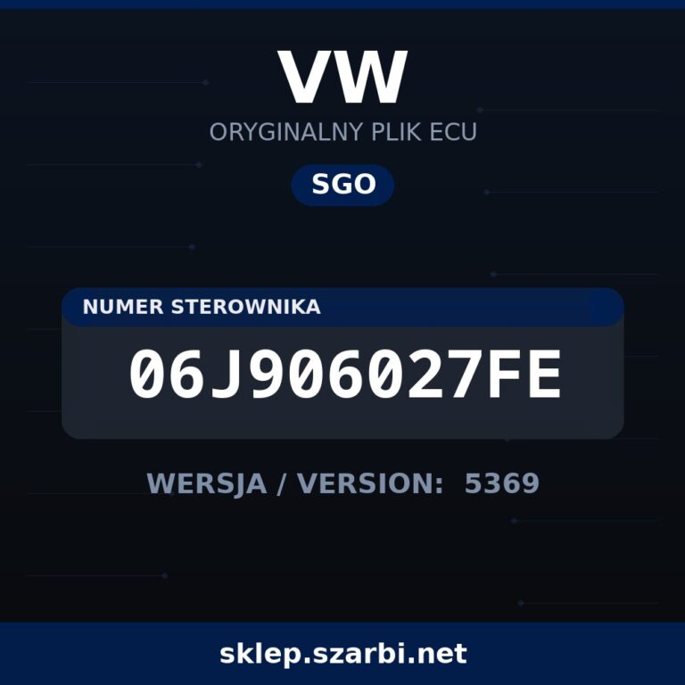 Oryginalny plik SGO VW 06J906027FE wersja 5369 - sklep szarbi.net
