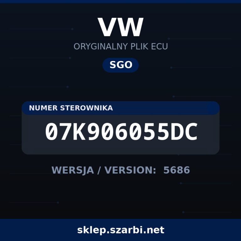 Oryginalny plik SGO VW 07K906055DC wersja 5686 - sklep szarbi.net