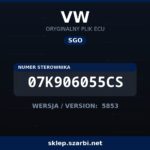 Oryginalny plik SGO VW 07K906055CS wersja 5853 - sklep szarbi.net