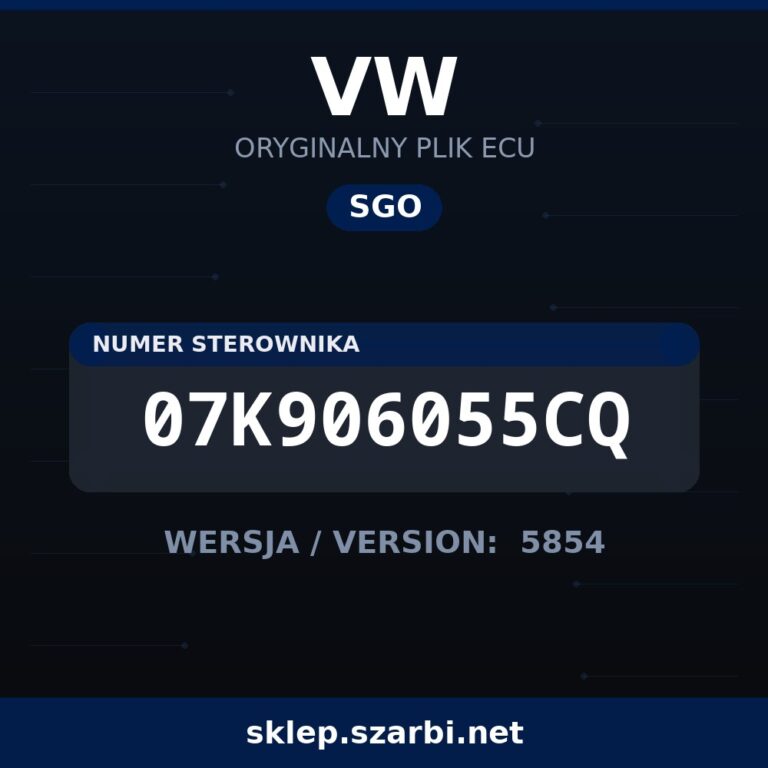 Oryginalny plik SGO VW 07K906055CQ wersja 5854 - sklep szarbi.net