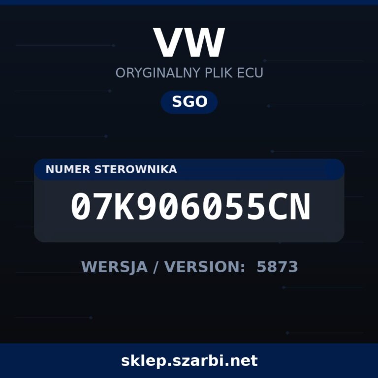Oryginalny plik SGO VW 07K906055CN wersja 5873 - sklep szarbi.net