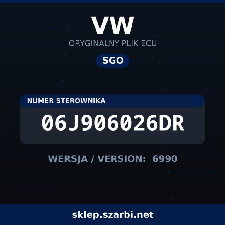 Oryginalny plik SGO VW 06J906026DR wersja 6990 - sklep szarbi.net