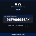 Oryginalny plik SGO VW 06F906056AK wersja 7231 - sklep szarbi.net