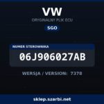Oryginalny plik SGO VW 06J906027AB wersja 7378 - sklep szarbi.net