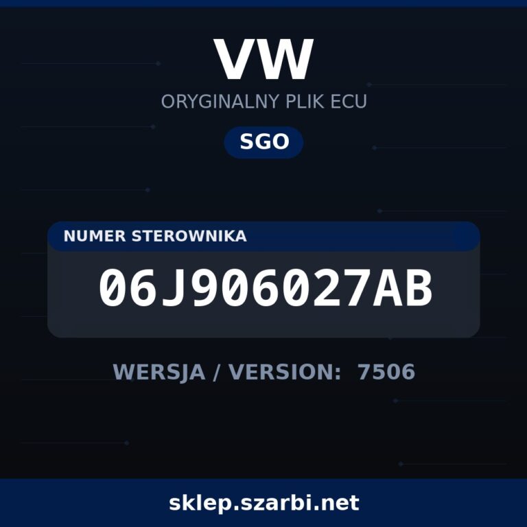 Oryginalny plik SGO VW 06J906027AB wersja 7506 - sklep szarbi.net