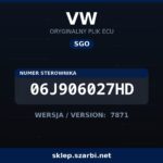 Oryginalny plik SGO VW 06J906027HD wersja 7871 - sklep szarbi.net