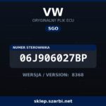 Oryginalny plik SGO VW 06J906027BP wersja 8368 - sklep szarbi.net