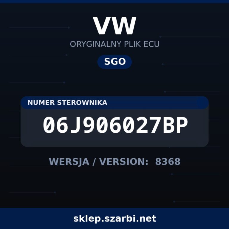 Oryginalny plik SGO VW 06J906027BP wersja 8368 - sklep szarbi.net