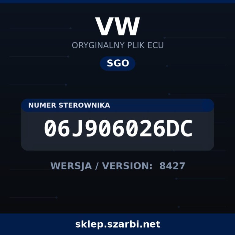 Oryginalny plik SGO VW 06J906026DC wersja 8427 - sklep szarbi.net