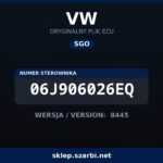 Oryginalny plik SGO VW 06J906026EQ wersja 8445 - sklep szarbi.net