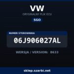 Oryginalny plik SGO VW 06J906027AL wersja 8633 - sklep szarbi.net