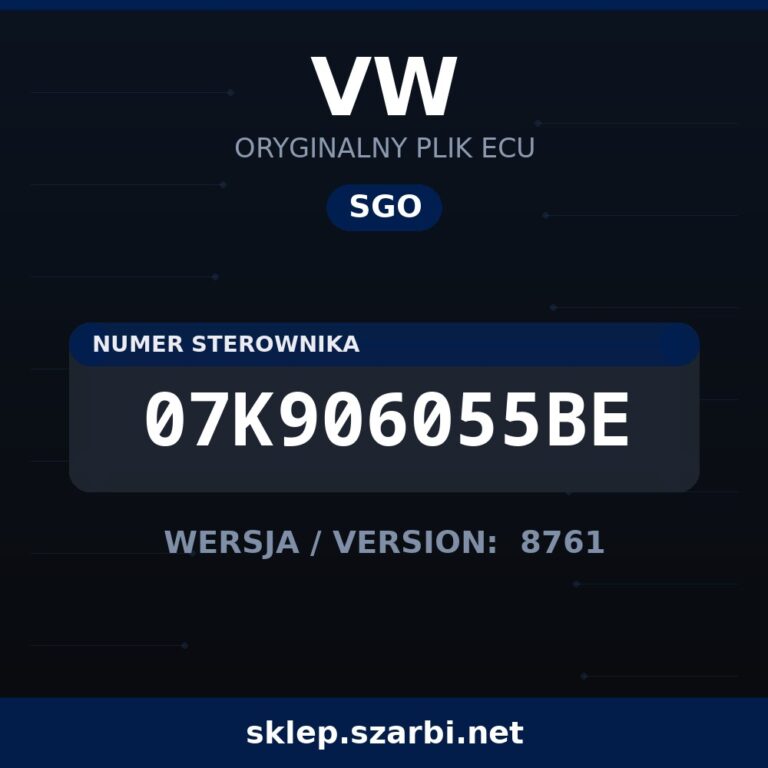 Oryginalny plik SGO VW 07K906055BE wersja 8761 - sklep szarbi.net
