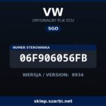 Oryginalny plik SGO VW 06F906056FB wersja 8934 - sklep szarbi.net