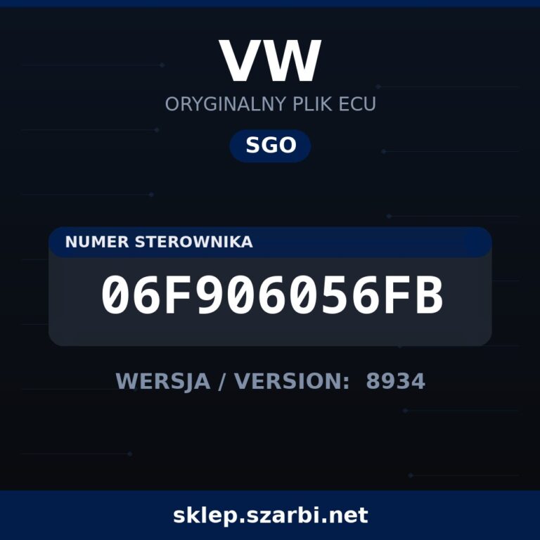 Oryginalny plik SGO VW 06F906056FB wersja 8934 - sklep szarbi.net
